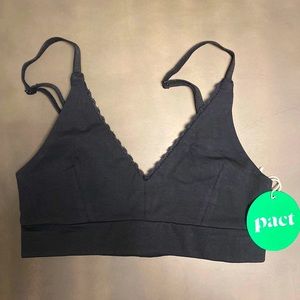Pact brand organic fair trade cotton soft triangle cup bralette